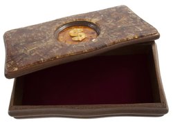 Box inlaid with amber